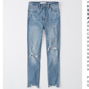 Abercrombie High Rise Super Skinny Ankle Jeans 25